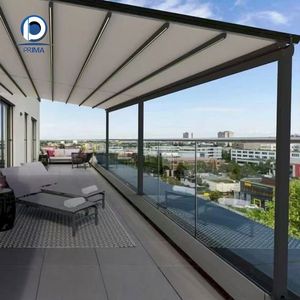 Auvent cantilever rétractable motorisé pour jardin et terrasse, avec écran à lames orientables motorisé, pour extérieur, type gazebo solaire - Product Image 6