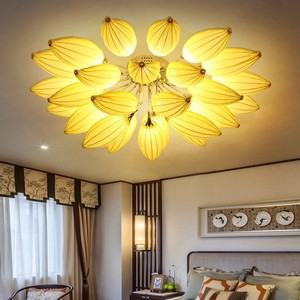 Plafonnier de style chinois, design lotus, 20-30 m², salon, chambre, hôtel, éclairage à économie d'énergie, commande par interrupteur, surface de montage - Product Image 3