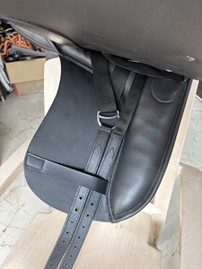 Selle d'obstacle anglaise en cuir noir avec arceau en bois, taille complète pour l'équitation - Product Image 5