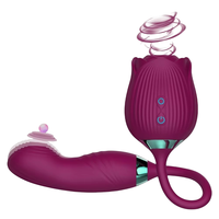 2-in-1 Klitoris-Sauger Dildo Vibratoren für Frauen Leistungsstarker Klitoris-Stimulator Sexspielzeug Rose Vibrator Sexspielzeug