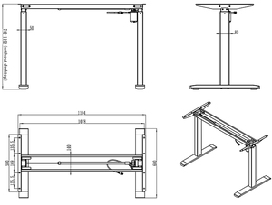 Moderno metallo bianco grigio nero estensibile elettrico motorizzato regolabile altezza scrivania da ufficio in piedi - Product Image 6