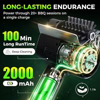 Nouvelle brosse de nettoyage électrique portable étanche 2026 pour grillades, grattoir en acier inoxydable pour l'élimination des graisses tenaces