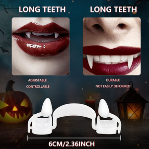 Aiguilles de vampire rétractables pour Halloween, ne rayent pas les gencives, prothèses dentaires réutilisables pour costume de fête, jeu de rôle, décoration pour adultes et adolescents - Product Image 3