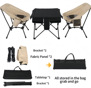 Juego de Mesa y Sillas Plegables Ligeras para Exteriores, para Acampar, Hacer Picnic y para la Playa - Product Image 3