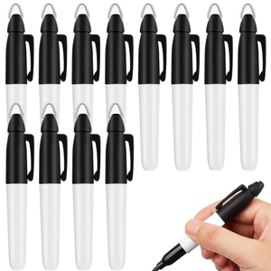 <span class=keywords><strong>Marqueur</strong></span> permanent à encre <span class=keywords><strong>indélébile</strong></span> KHY avec logo personnalisé, imperméable, noir, mini, en plastique, à l'alcool - Product Image 1