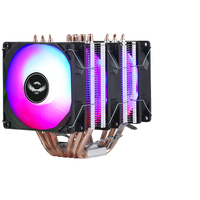 Refroidisseur de CPU à double ventilateur 6 caloducs 90mm Lumière de couleur silencieuse Compatible PC 1151 Ordinateur 1151 Ventilateur de refroidissement de Cpu 90mm