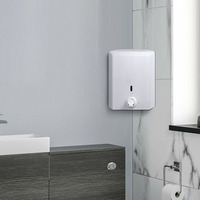 Distributeur de savon liquide en mousse mural H6, design à 90 degrés, manuel, en plastique ABS, 500 ml, avec pompe tactile, blanc
