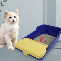 Grande litière semi-fermée extra-épaisse pour chat, toilette pour chat en plastique avec design anti-éclaboussures