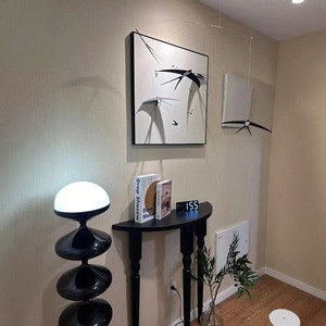 Mesa <span class=keywords><strong>Consola</strong></span> de Salón de Estilo Francés, Minimalista, de Lujo Ligero, de Madera Maciza Negra, Semicircular, Montada en la Pared, Ultra Estrecha - Product Image 4