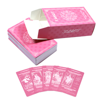 Carte de tarot à angle classique de cavalier rose personnalisée avec impression de cartes de livret Cartes Soft Touch Cube d'affirmation de boîte de support personnalisé