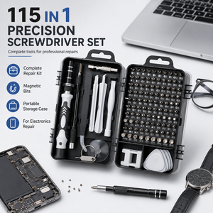 <span class=keywords><strong>Kit</strong></span> di Riparazione Professionale di Precisione Industriale, Set di Cacciaviti Multiuso in Acciaio da 115 Pezzi, Pinzette Magnetiche Antiscivolo - Product Image 2