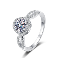 Bague Classique pour Femme en Moissanite Micro-Sertie 1 Carat, Double Rangée de Diamants, Six Griffes, Nouvelle Bague Micro-Sertie pour Demande en Mariage