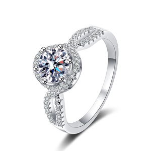 <span class=keywords><strong>Anello</strong></span> Classico <span class=keywords><strong>da</strong></span> Donna con Micro-Incastonatura di Moissanite <span class=keywords><strong>da</strong></span> <span class=keywords><strong>1</strong></span> <span class=keywords><strong>Carato</strong></span>, Doppia Fila di Diamanti, Sei Griffe, Nuovo <span class=keywords><strong>Anello</strong></span> con Micro-Incastonatura per Matrimonio - Product Image 5