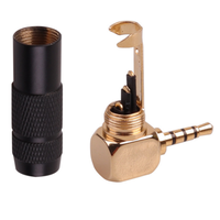 Connecteur de fil de casque mâle à 4 pôles à angle droit de 2,5 mm pour câble de 6 mm