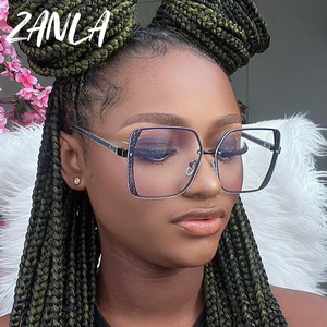 Gafas de Moda Doradas con Protección Anti-Luz Azul, Montura Cuadrada Reticular 2026, Gafas Ópticas Grandes para Mujer, Gafas de Metal con Lentes Transparentes para Hombre - Product Image 2