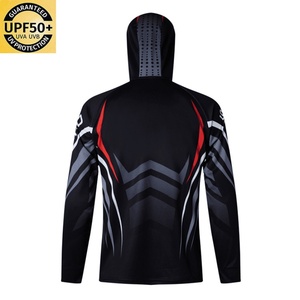 UPF50+ Sun Protection Moisture Wicking Polyester Spandex Fishing Wear Men's Long Sleeve Zipper Hiking Shirt Uv Fishing Shirts - Product Image 3