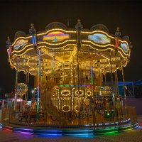 Grand carrousel de divertissement populaire pour centre commercial, manège extérieur et intérieur de style européen à double étage en promotion