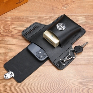 Nueva bolsa de cintura para teléfono móvil mejorada para hombres que trabajan en el sitio de construcción, Funda de cuero que puede sostener la caja de cigarrillos, llave colgante para cinturón - Product Image 3