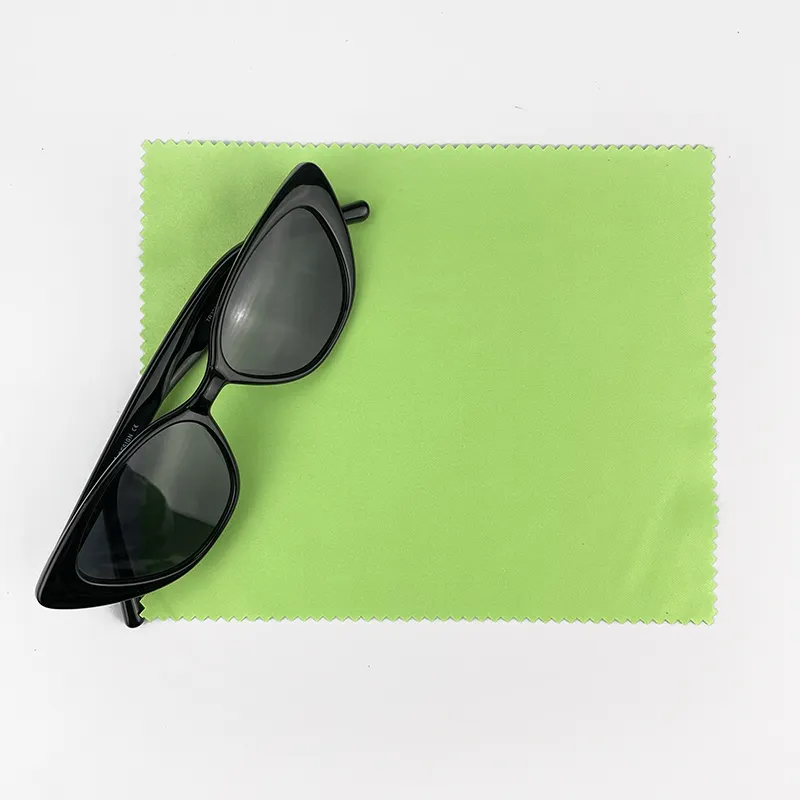 Custom Print Logo Green Microfiber Sunglasses Cleaning Cloth Screen Camera Eyeglasses Lens Jewelry Glasses Cleaning Wiping Cloth