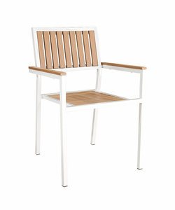 Silla moderna <span class=keywords><strong>de</strong></span> Metal y acero para exteriores, brazo apilable <span class=keywords><strong>de</strong></span> madera y plástico para <span class=keywords><strong>terraza</strong></span>, Bistro, Patio y jardín - Product Image 3