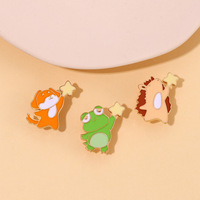 XZ7603-7605 petit hérisson grenouille chien mignon broche alliage goutte à goutte métal Badge broches Collection blocs de construction pour enfants cadeau jouets