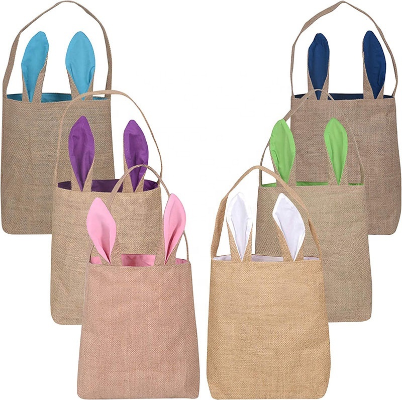 2024 Jute Burlap Bunny Ear Baskets