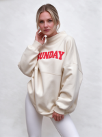 Sweat-shirt personnalisé pour femme à col montant, en molleton de coton épais, coupe oversize, taille XXXL