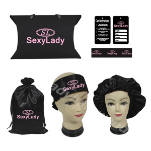 WD1หมวกคู่สำหรับคุณแม่และฉันหมวกผ้าไหมสีดำสำหรับผมกว้าง - Product Image 2