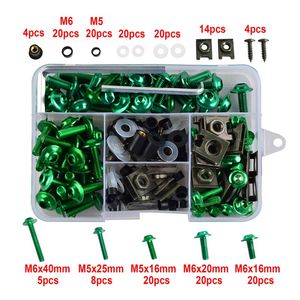 177 pièces ensemble en alliage d'aluminium M6 M5 Kit de boulons de carénage <span class=keywords><strong>vis</strong></span> de carrosserie écrou pour système de mesure métrique de moto - Product Image 5