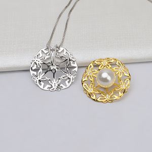 Support de pendentif en argent S925 style papillon pour femmes, perle 12-13, accessoire de bricolage, composants de bijoux semi-finis, modèle - Product Image 2