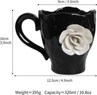 Tasses à café en céramique et porcelaine rétro, mignonnes, faites à la main, à motif floral, compatibles lave-vaisselle et micro-ondes, sans plomb, réutilisables, 11 oz, pour les amateurs de café et de thé