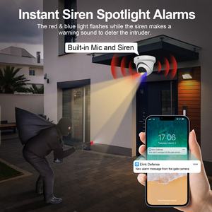 Caméra dôme IP PoE de sécurité extérieure GWSECU 8MP avec IA, dissuasion active, alarme, vision nocturne couleur, audio bidirectionnel, CMOS, pour la maison - Product Image 5