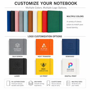 Carnet en cuir PU avec élastique A5 A6 ligné 160 pages marqueur ruban 10 couleurs logo personnalisé OEM - Product Image 4