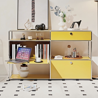 Meuble de rangement modulaire moderne en acier inoxydable pour appartement, chambre à coucher, buffet, table de chevet, armoire de rangement DIY