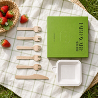 Ensemble de vaisselle biodégradable pour fête d'anniversaire, fournitures pour gâteaux, assiettes, couverts, boîte d'emballage, personnalisation OEM/ODM, vente en gros Sanjaing XFH-mz