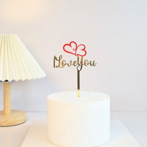 Décoration de gâteau <span class=keywords><strong>en</strong></span> acrylique gravée au laser « Amour éternel » pour la Saint-Valentin, anniversaire de mariage, décorations romantiques pour la pâtisserie - Product Image 3