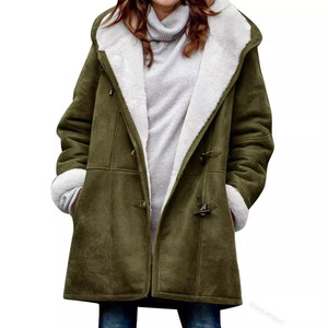 Nouveau <span class=keywords><strong>manteau</strong></span> pour femmes à col en <span class=keywords><strong>peluche</strong></span> avec poche - Product Image 5