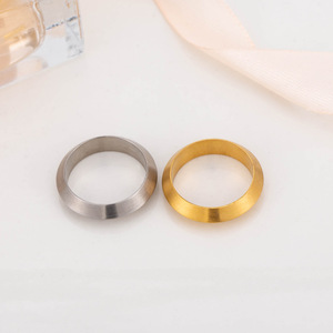Geometric <b>Titanium</b> Steel <b>Ring</b> Unisex Gold Silver Color Fashion Jewelry Gift - Product Image 3