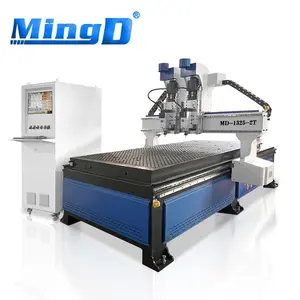 MINGD MD-1325-2 3d cnc wood carving machine 3 axis engraving painting machine cnc automatic router for cabinet door
