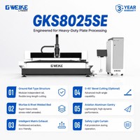 Machine de découpe laser à fibre CNC Gweike GKS8025SE à prix compétitif pour la découpe de tôles métalliques