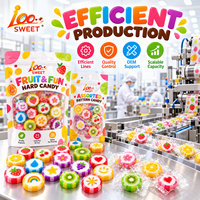 OEM Bonbons durs en tranches de fruits emballés individuellement en vrac Assortiment de 10 bonbons durs classiques saveurs de fruits tropicaux