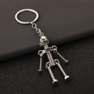 2026 Hersteller Großhandel Vintage Handgefertigte Kreative Geschenke Aktivitäts-Roboter Metall-Schlüsselanhänger Verstellbarer Schrauben-Mann DIY-Roboter - Product Image 1