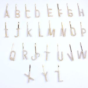 DIY शादी फैशन महिलाओं प्रारंभिक पत्र बाल क्लिप के लिए क्रिस्टल हीरा स्फटिक बाल क्लिप प्यारा बाल के लिये कांटा महिलाओं - Product Image 4