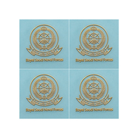 Étiquettes de lettres en métal de transfert transparentes étanches avec logo 3D personnalisé autocollants adhésifs pour plaque signalétique fine en relief or