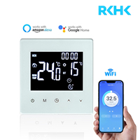 Termostato Inteligente RKHK Tuya WiFi para Sistemas de Calefacción por Suelo Radiante, Programable, Eléctrico, para Calderas de Agua y Gas