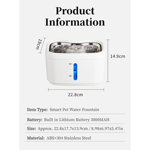 Distributeur d'eau intelligent pour animaux de compagnie en acier inoxydable, à induction automatique, écologique, avec filtration sans fil et fonctionnement silencieux pour chats - Product Image 6