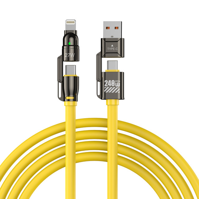 240W 3A Fast Charging Type-C Micro/For iPhone Zinc Alloy+Silicone PD Cable 60W USB Mobile Phone 1M Computer Earphone Compatible