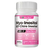 Myo-Inositol D-Chiro 40:1 Ratio 2000MG Menthe Végétalien Testé par un tiers Capsules pour l'équilibre hormonal et la santé ovarienne des femmes