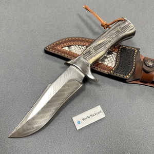 Thick VG10 Steel Tactical Camping <strong>Knife</strong> Wood Handle Forging Straight Back Bowie <strong>Knife</strong> Damascus Steel EDC Outdoor <strong>Knife</strong> - Product Image 4