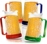 Freezer Ice Beer Mug Double Wall Gel Frosty Beer Cup Drinking Glasses Clear  Cooling Wine Cup Plastic Double Layer Gel Cup Gourde - AliExpress